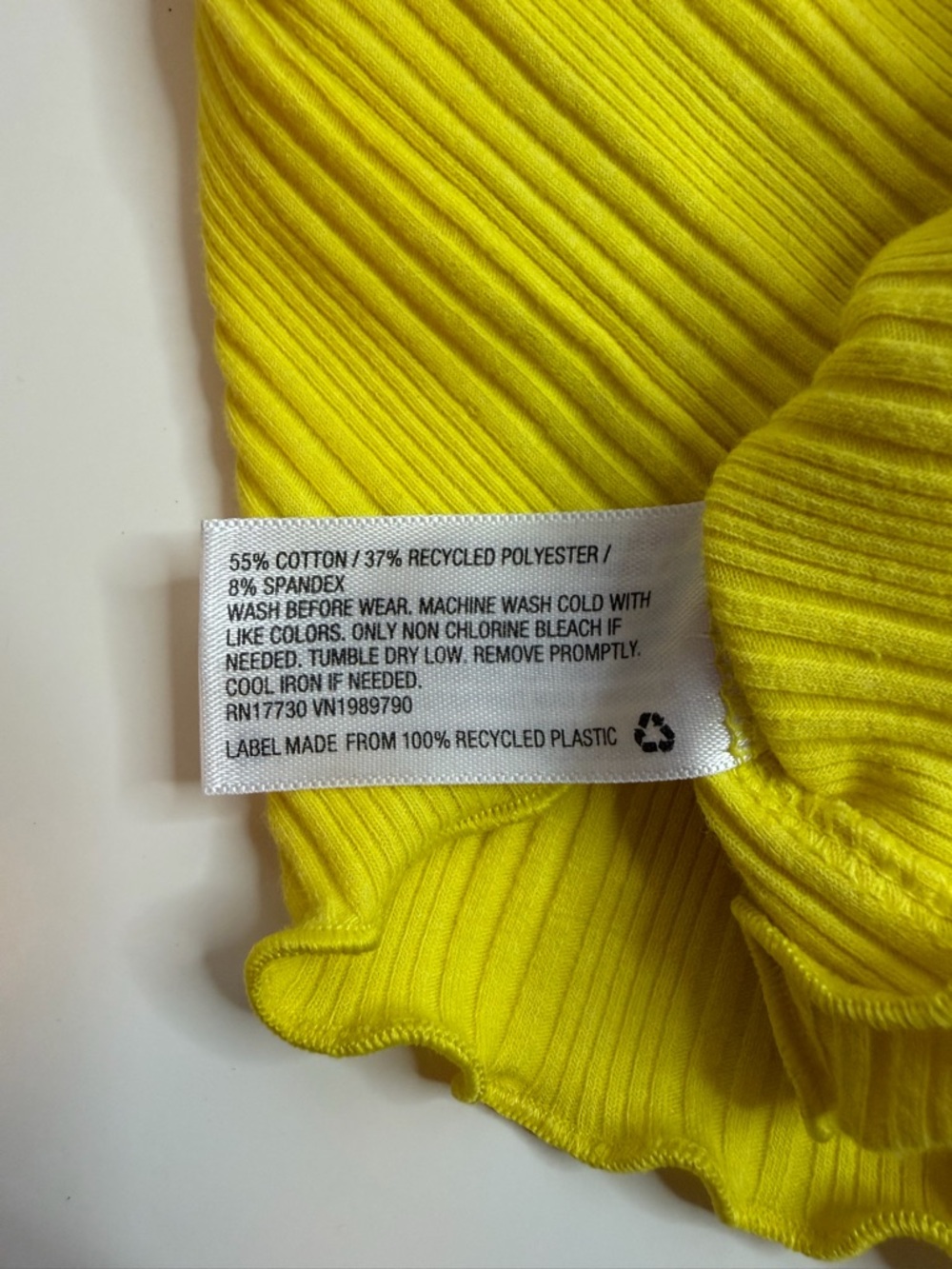 Cat & Jack Yellow Ruffle Shoulder Ribbed Tank Top - Picture 4 of 5